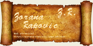 Zorana Rapović vizit kartica